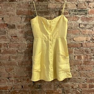 Reformation Yellow Linen Mini